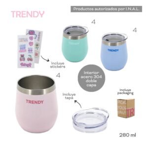 Vaso – Mate Térmico TRENDY + Stickers 280ml