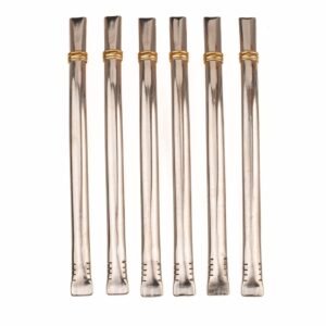 Bombilla Chata – Acero Inoxidable Larga